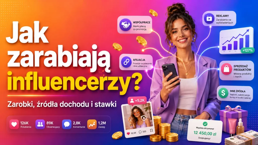 Jak zarabiają influencerzy Zarobki, źródła dochodu i stawki